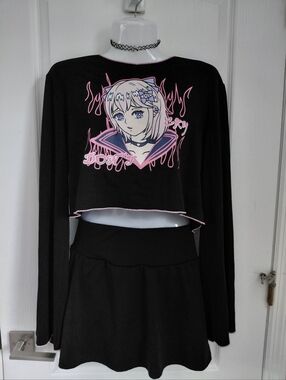"Sad Girl" Anime Chick Crop Top